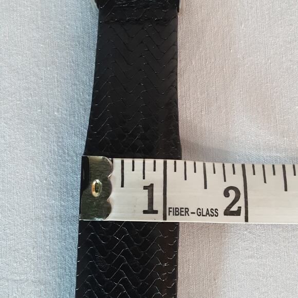 Brighton Onyx Black Full Grain Leather Belt 32 Waist Distressed Hardware - Picture 12 of 12